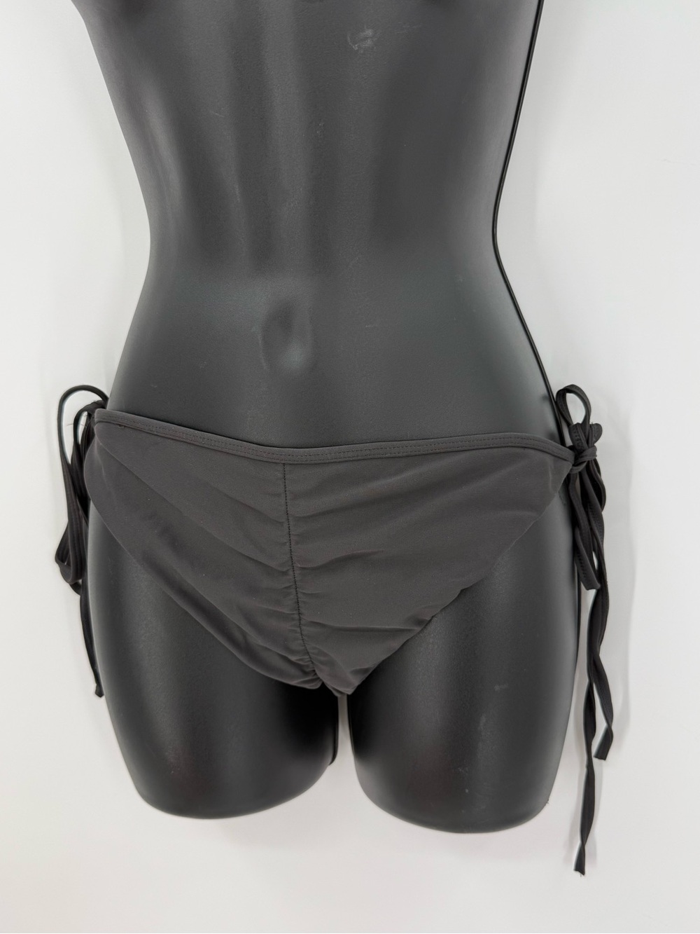Posh Pua Ruched Tie Side Bikini Bottom | Dark Grey | Large